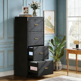 File Cabinet, Vertical Filing Cabinet with 4 Storage Drawers
